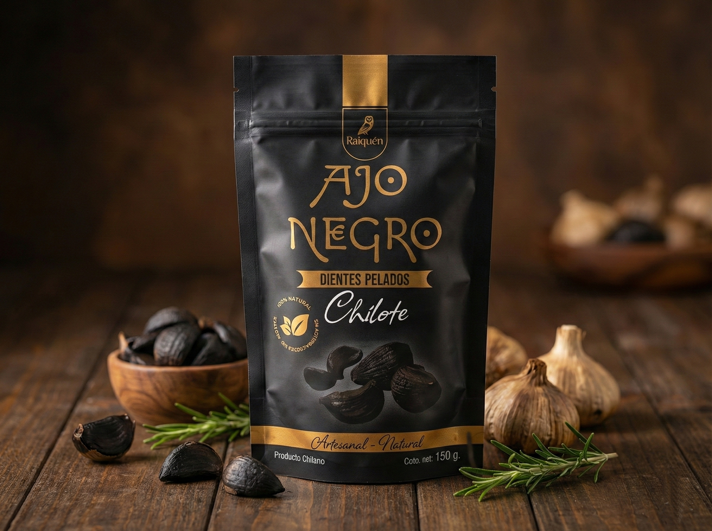 Dientes Pelados de Ajo Negro 150gr ( Doypack )